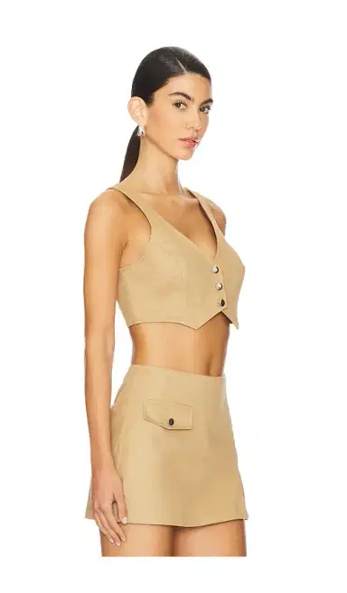 Amanda Uprichard Ethan Cropped Vest | Thumbnail 2