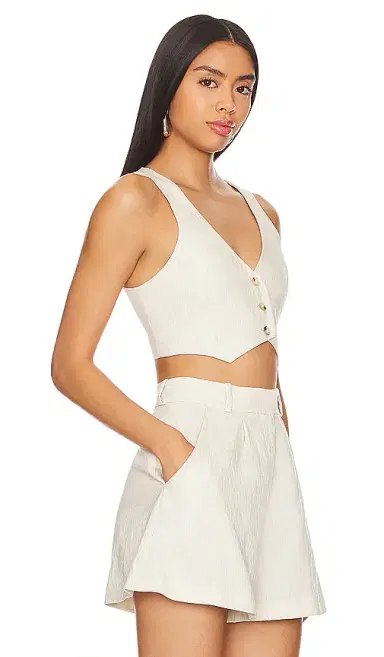 Amanda Uprichard Ethan Cropped Vest | Thumbnail 2