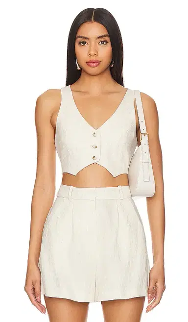 Amanda Uprichard Ethan Cropped Vest | Thumbnail 1