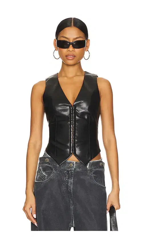Camila Coelho Roz Faux Leather Vest