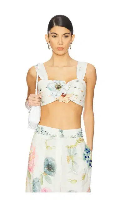 LA FUORI Blossom Belle Pleated Crop Top | Thumbnail 1