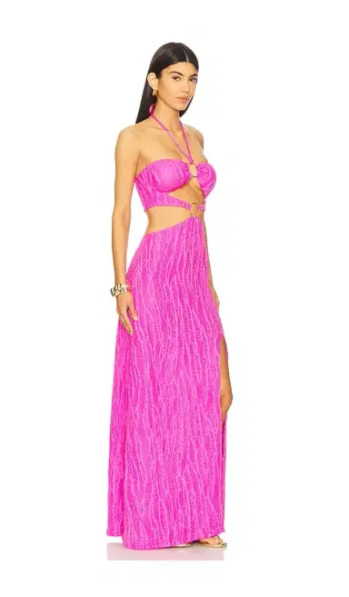 Luli Fama Double Loop Bandeau Long Dress | Thumbnail 2