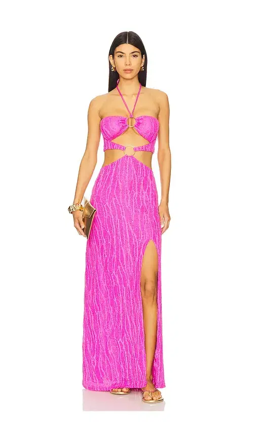 Luli Fama Double Loop Bandeau Long Dress