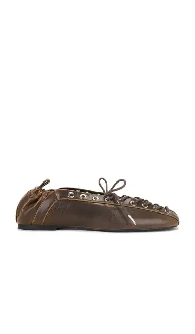 Ganni Eyelets Lace Up Ballerina | Thumbnail 1