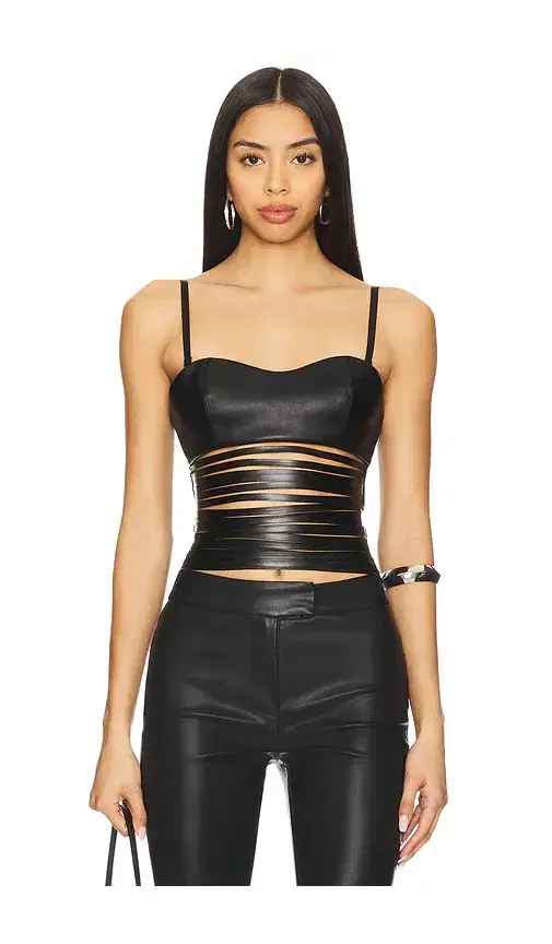 Leather Lazer Top