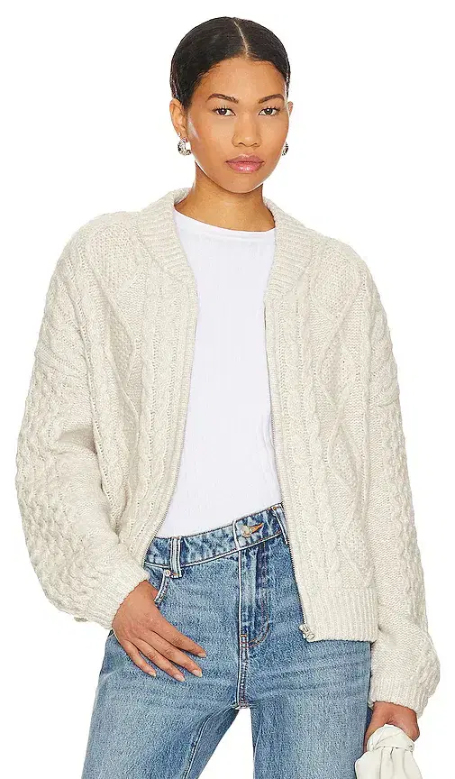 Central Park West Savannah Zip Up Sweater