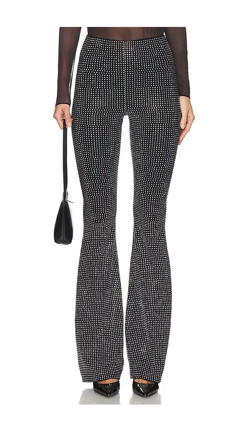 Good American Crystal Pull On Flare Leggings