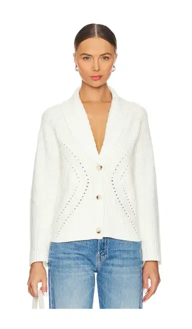 Central Park West Rosette Engineered Pointelle Jacket | Thumbnail 1