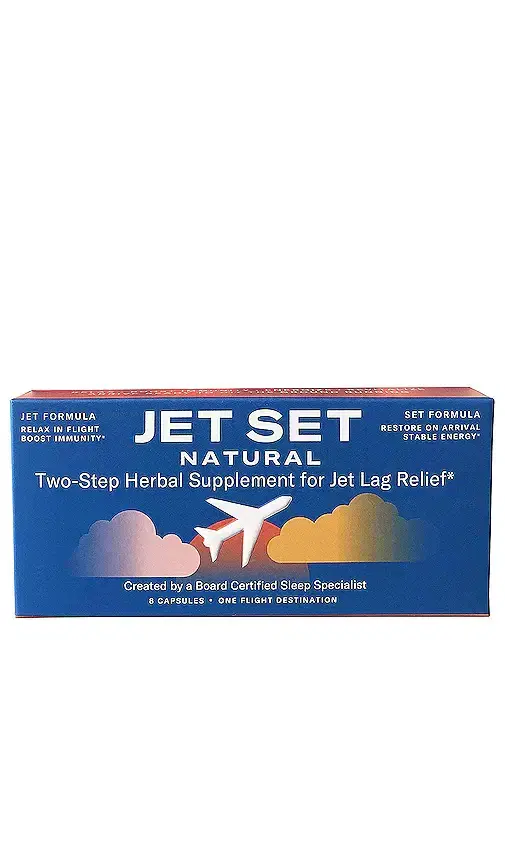 JET SET NATURAL Two-Step Herbal Supplement for Jet Lag Relief