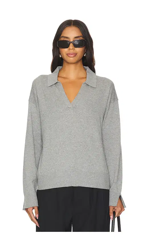 525 America Maddi Johnny Collar Pullover
