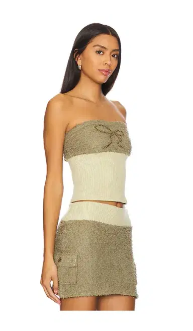 Zemeta Ribbon Stud Fuzzy Tube Top | Thumbnail 2