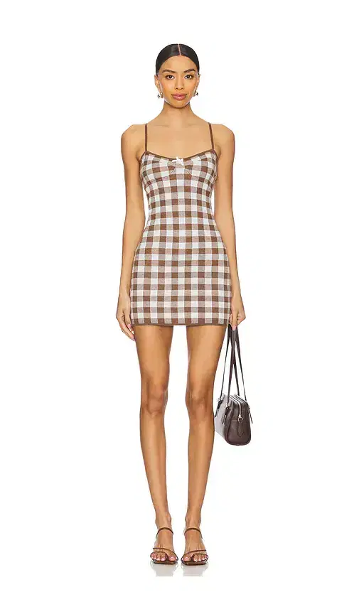 Gingham Knit Mini Dress