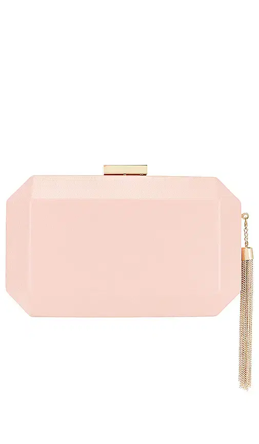 olga berg Lia Facetted Clutch With Tassel