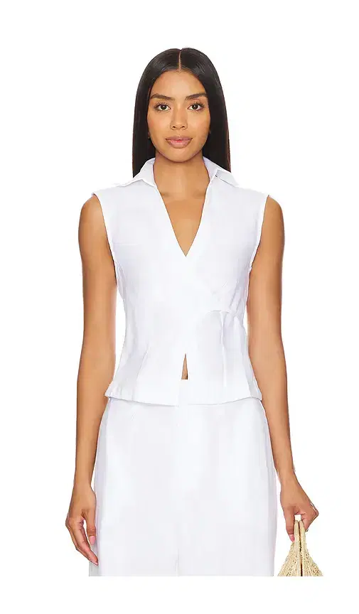 FAITHFULL Antibes Sleeveless Wrap Shirt