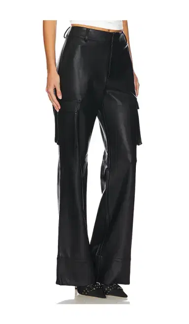 SEROYA Fifer Faux Leather Low Rise Cargo Pant | Thumbnail 2 SEROYA Fifer Faux Leather Low Rise Cargo Pant | Thumbnail 2