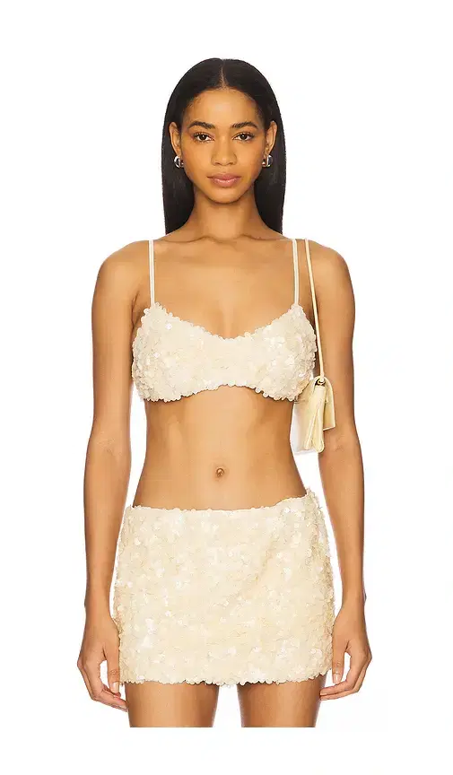 GUIZIO Ari Gathered Sequin Top
