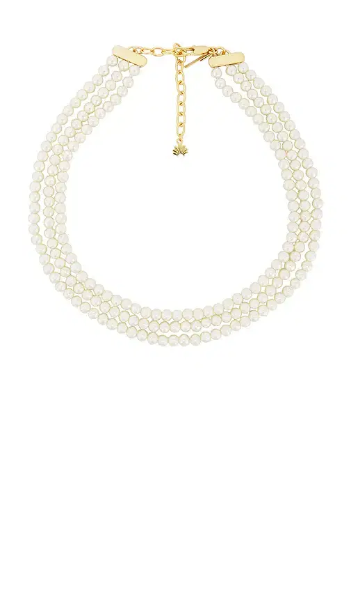 Lele Sadoughi Triple Pearl Strand Necklace