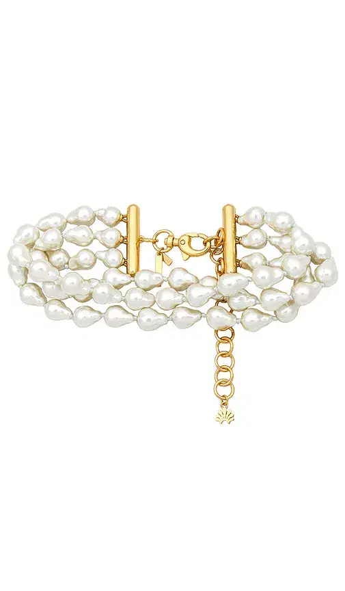 Lele Sadoughi Jackie Pearl Triple Row Choker