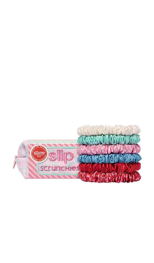 slip Pouch & Skinny Scrunchies Set Of 6