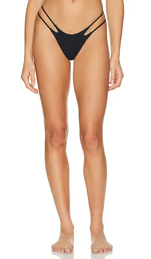 Indah Jovi Skimpy Solid Smocked String Bikini Bottom