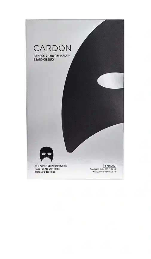 CARDON Bamboo Charcoal Mask & Beard Oil 4 Pack