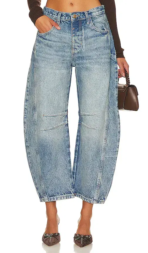 Free People x We The Free Good Luck Mid Rise Barrel Jeans