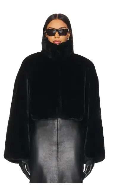 ROTATE Faux Fur Crop Jacket | Thumbnail 2