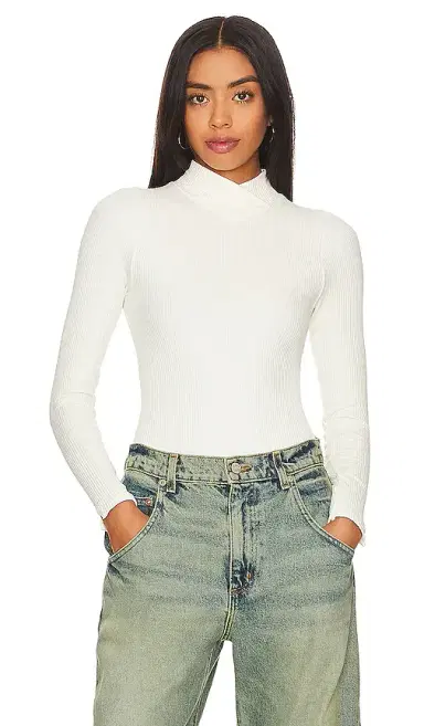 Free People x Intimately FP XYZ Recycled Turtleneck Bodysuit In Ivory | Thumbnail 1 Free People x Intimately FP XYZ Recycled Turtleneck Bodysuit In Ivory | Thumbnail 1