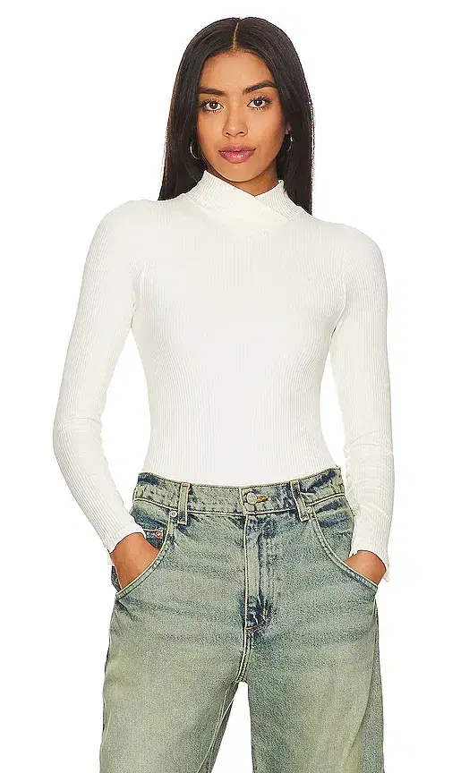 x Intimately FP XYZ Recycled Turtleneck Bodysuit In Ivory