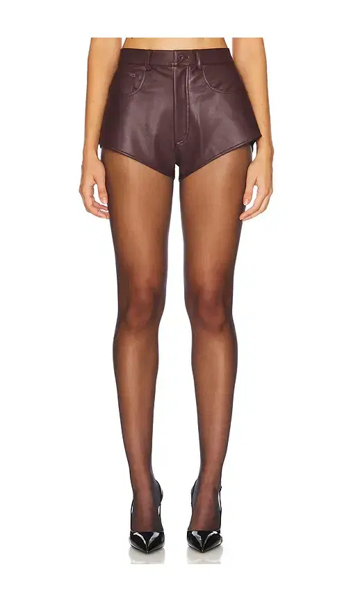 LaPointe Stretch Faux Leather Mini Short