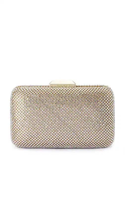 olga berg Ronny Crystal Mesh Clutch