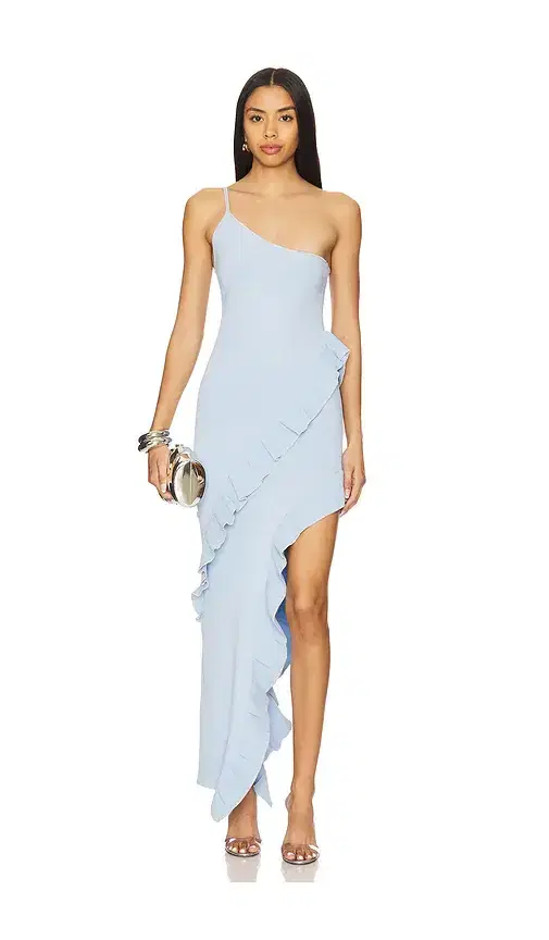 Dodiee Paloma Sculpt-Knit One Shoulder Frill Dress