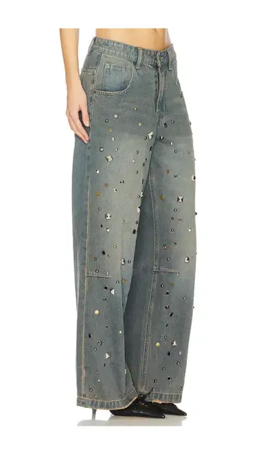 Jaded London Studded Colossus Wide Leg Jeans | Thumbnail 2
