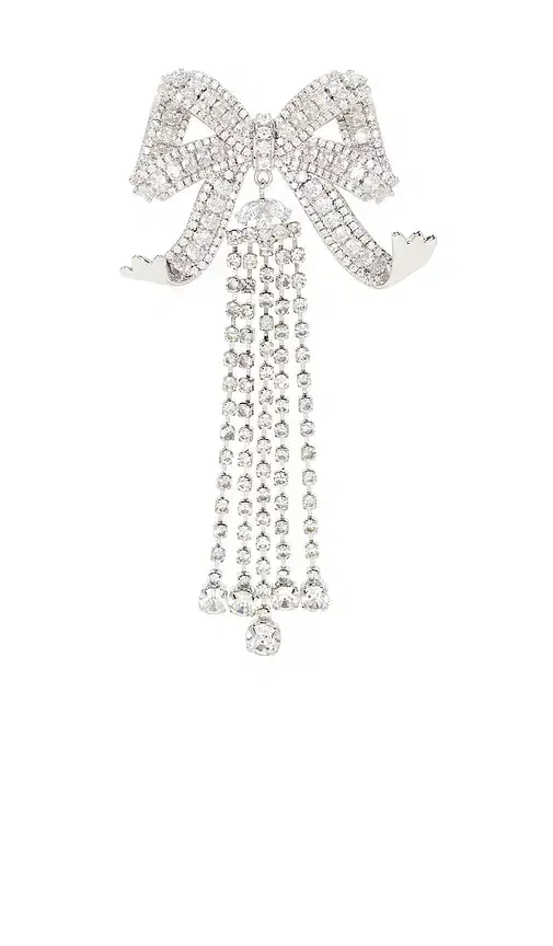 Crystal Bow Droplet Brooch