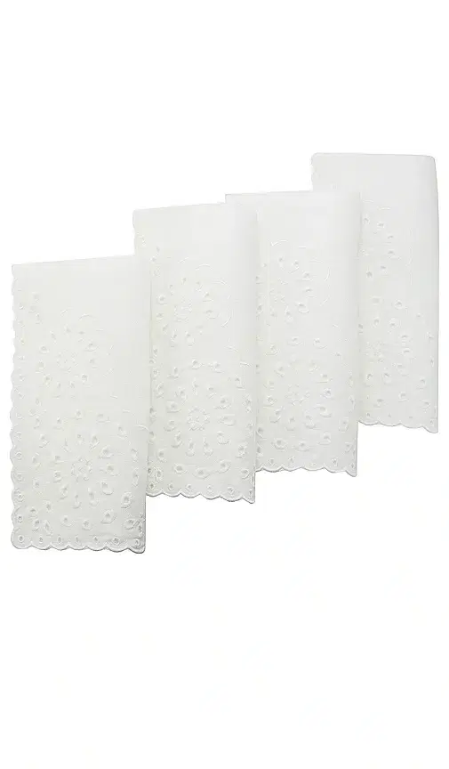 White Eyelet Dinner Napkins Set Of 4