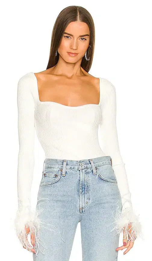 Kinsley Feather Trim Top