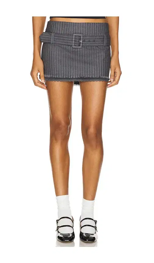 GUIZIO Andra Pinstripe Mini Skirt