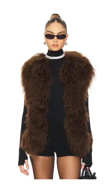 Susanna Chow Dorothy Shearling Suede Vest | Thumbnail 2 Susanna Chow Dorothy Shearling Suede Vest | Thumbnail 2