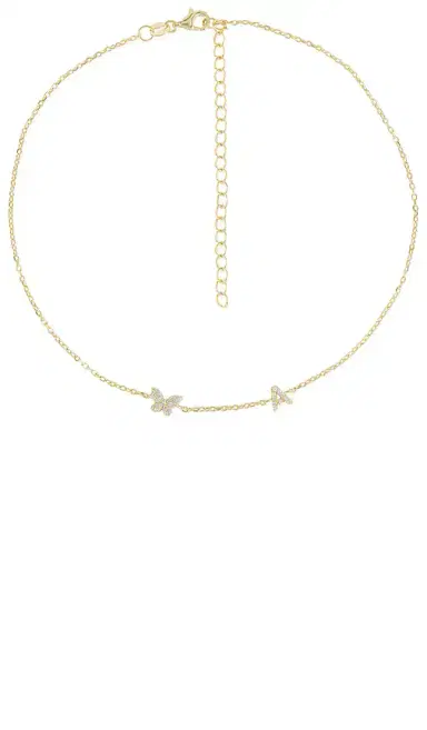 By Adina Eden Pave Butterfly Initial Choker | Thumbnail 1 By Adina Eden Pave Butterfly Initial Choker | Thumbnail 1