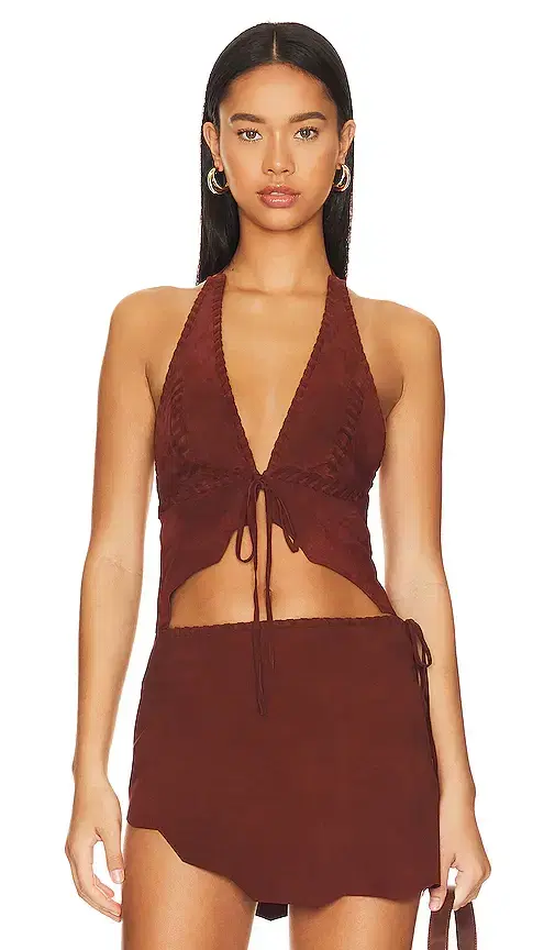 Lovers and Friends Suede Leather Top