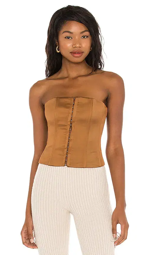 GUIZIO Satin Corset Top