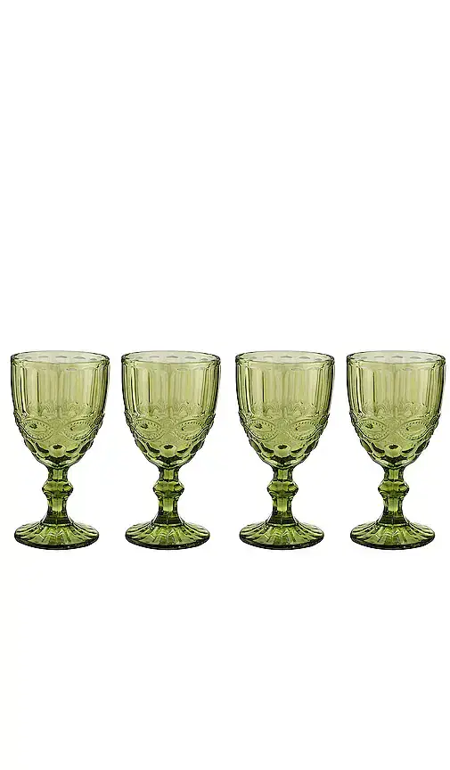 Green Stem Glasses Set Of 4