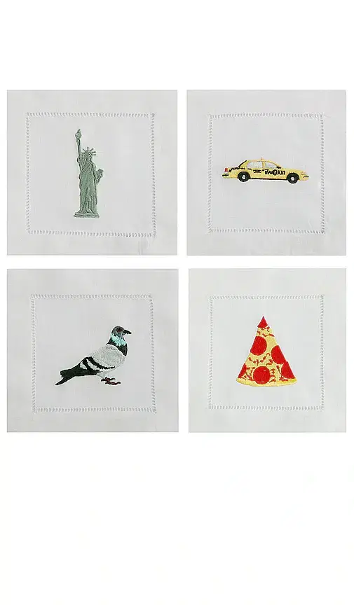 Chefanie I Heart Ny Cocktail Napkins Set Of 4