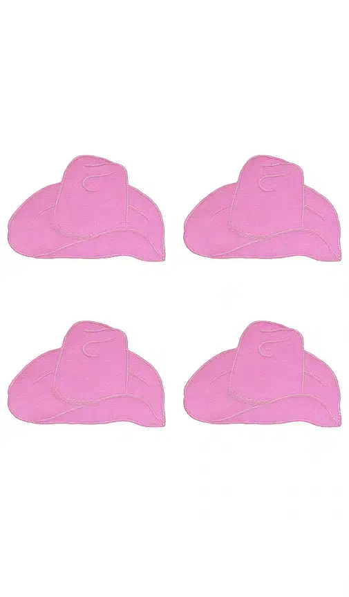 Chefanie Pink Cowboy Hat Cocktail Napkins Set Of 4