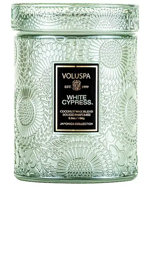Voluspa White Cypress Mini Jar Candle