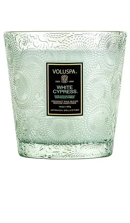 Voluspa White Cypress 3 Wick Hearth