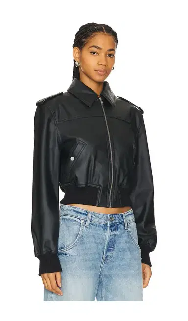 Lovers and Friends Dylan Faux Leather Bomber Jacket | Thumbnail 2 Lovers and Friends Dylan Faux Leather Bomber Jacket | Thumbnail 2