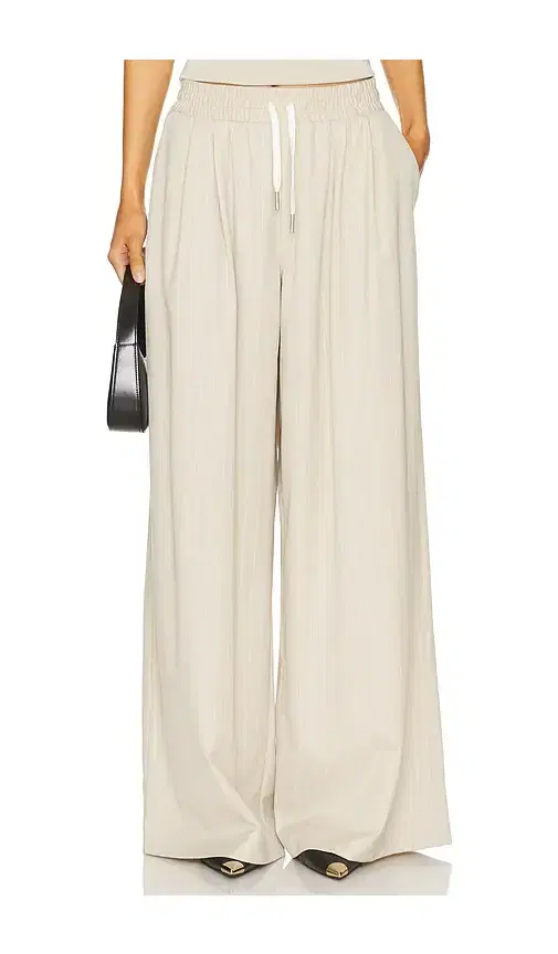 Pinstripe Wool Drawstring Pants