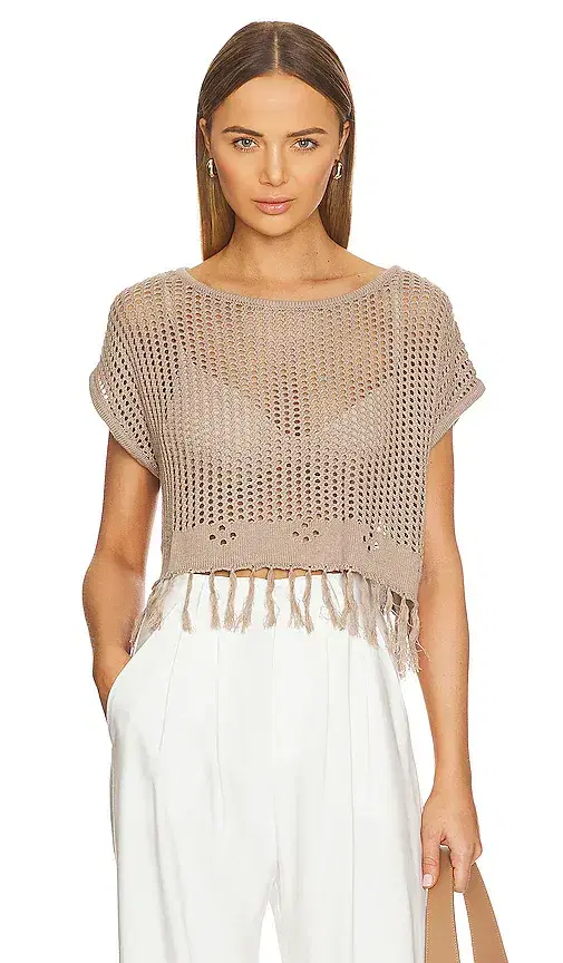 Bobi BLACK Crochet Top