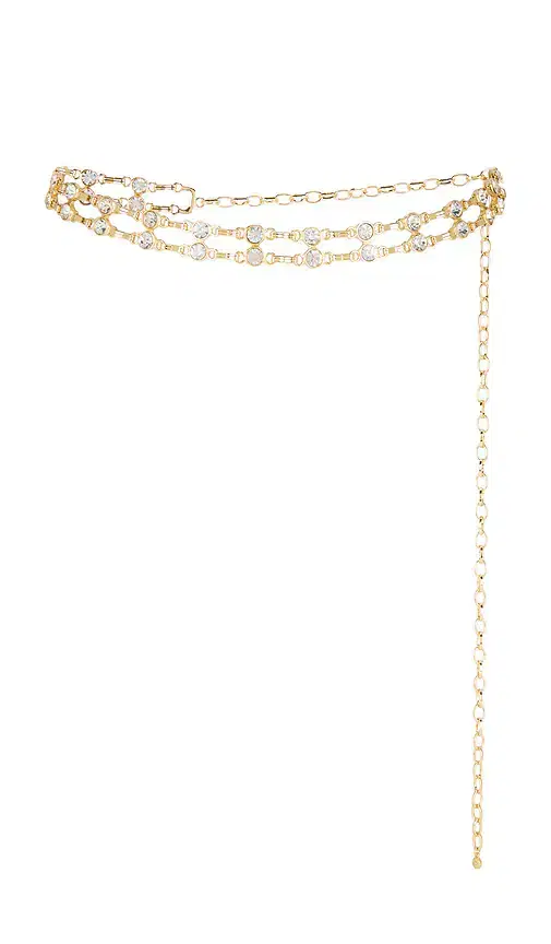 Ettika Double Crystal Chain Link Belt